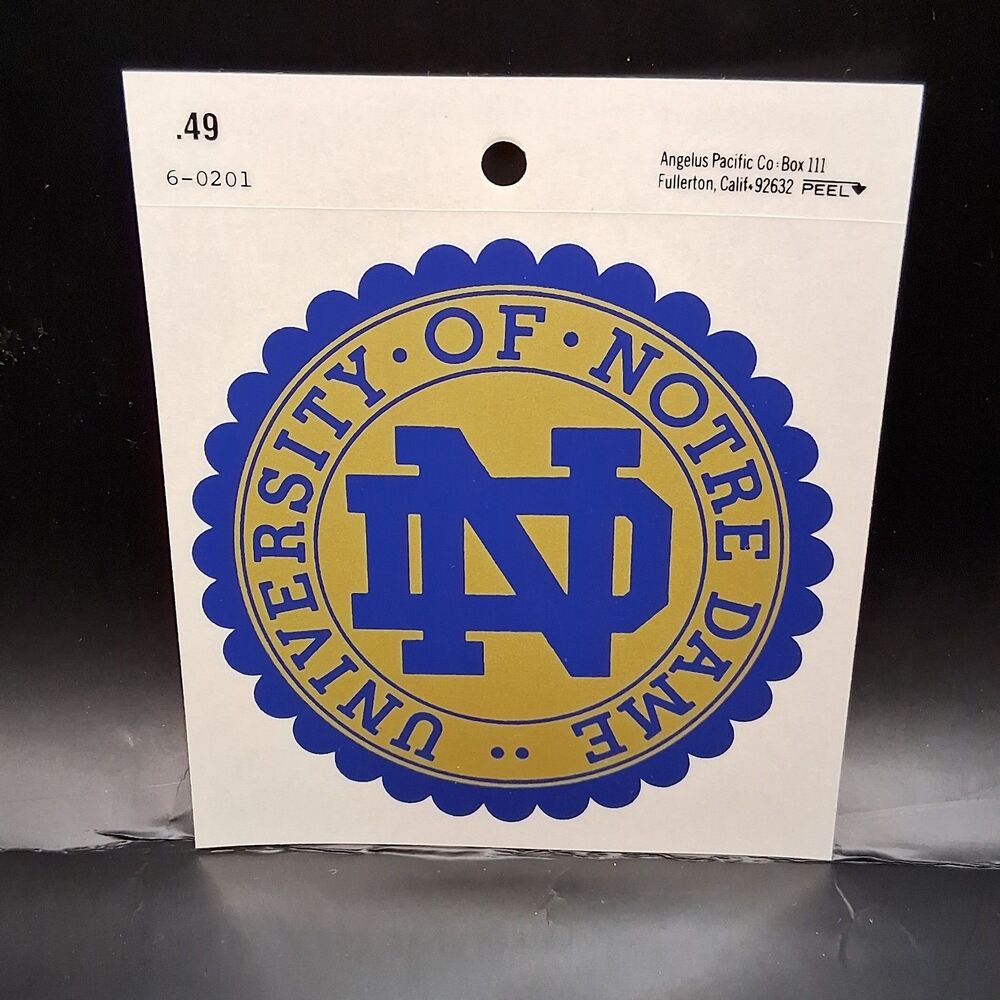 Angelus Pacific Notre Dame Fighting Irish Seal Window Decal Sticker NCAA Fan